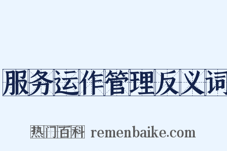 服务运作管理反义词是什么意思的图片